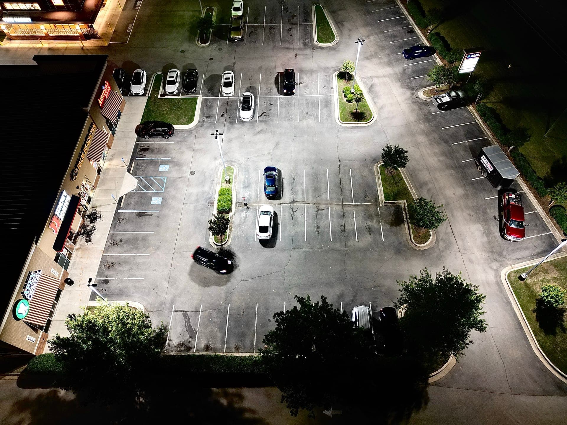 Parking deck with commercial LED lighting